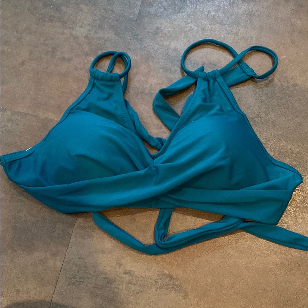 SHEIN Teal Bikini Top